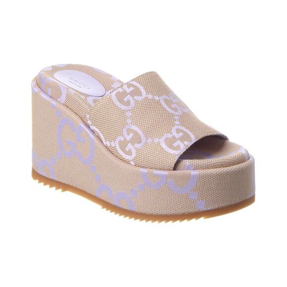 Gucci Shoes - Gucci Jumbo GG Canvas Platform Sandal